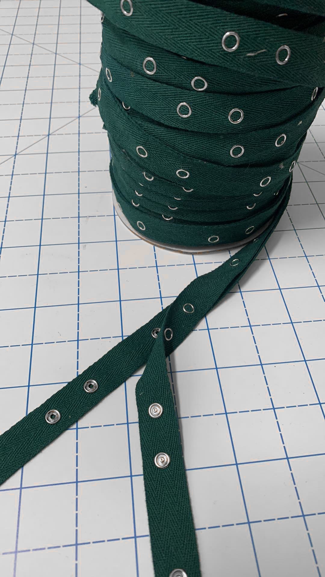 Dark Green - Twill Snap Tape - By the Yard