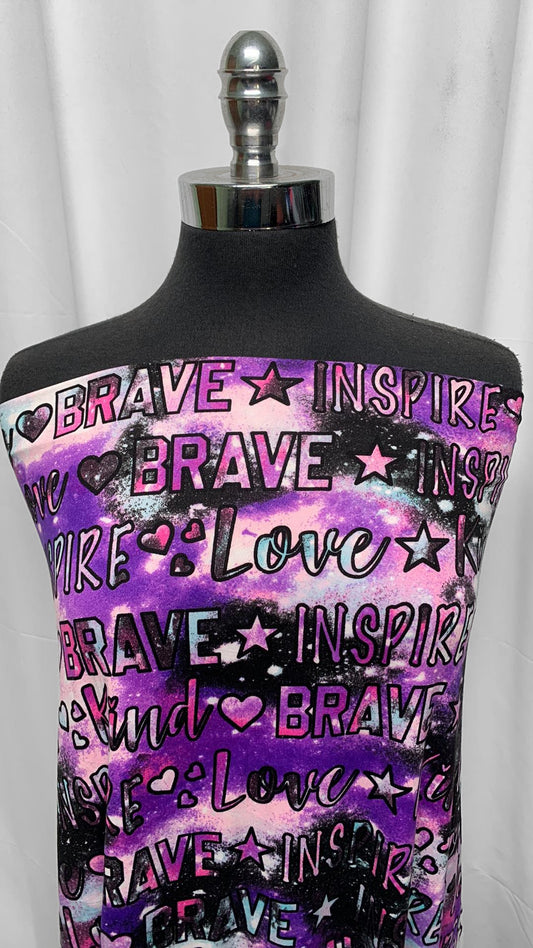 Purple Galaxy Inspiration - Double Brushed Poly Spandex - 2 Yard Cut