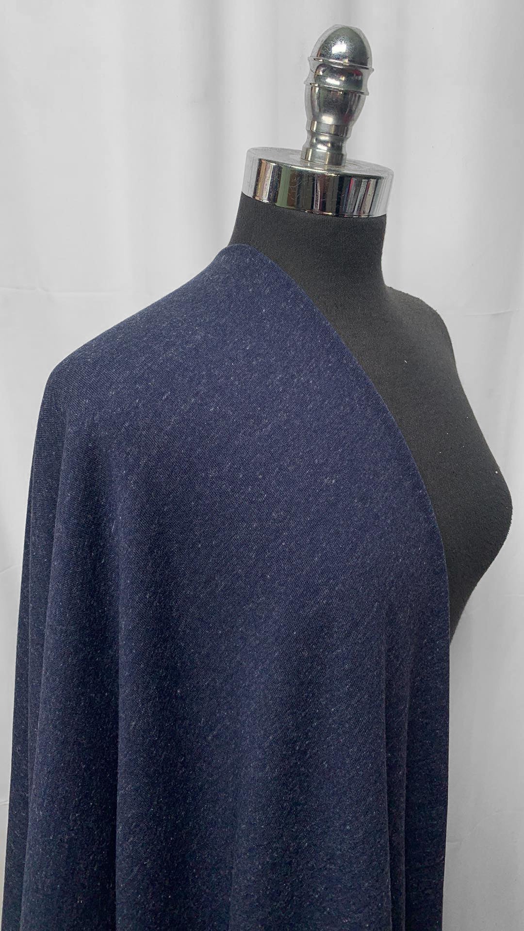 Navy - Cotton/Poly Loop Terry Sweatshirt (72" Wide) - 2 Yard Cut