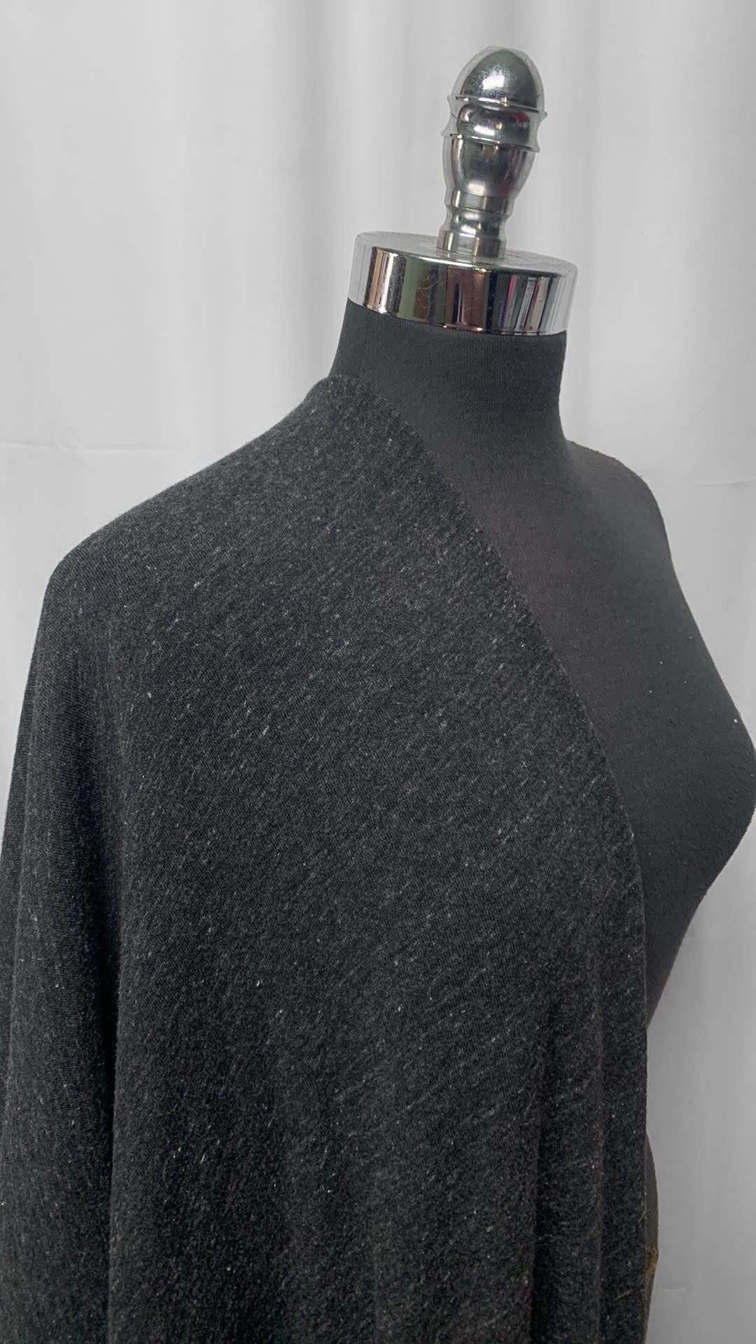 Black - Cotton/Poly Loop Terry Sweatshirt (72" Wide) - 2 Yard Cut