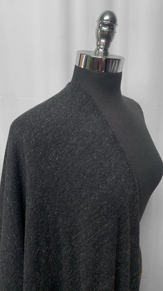 Black - Cotton/Poly Loop Terry Sweatshirt (72" Wide) - 2 Yard Cut