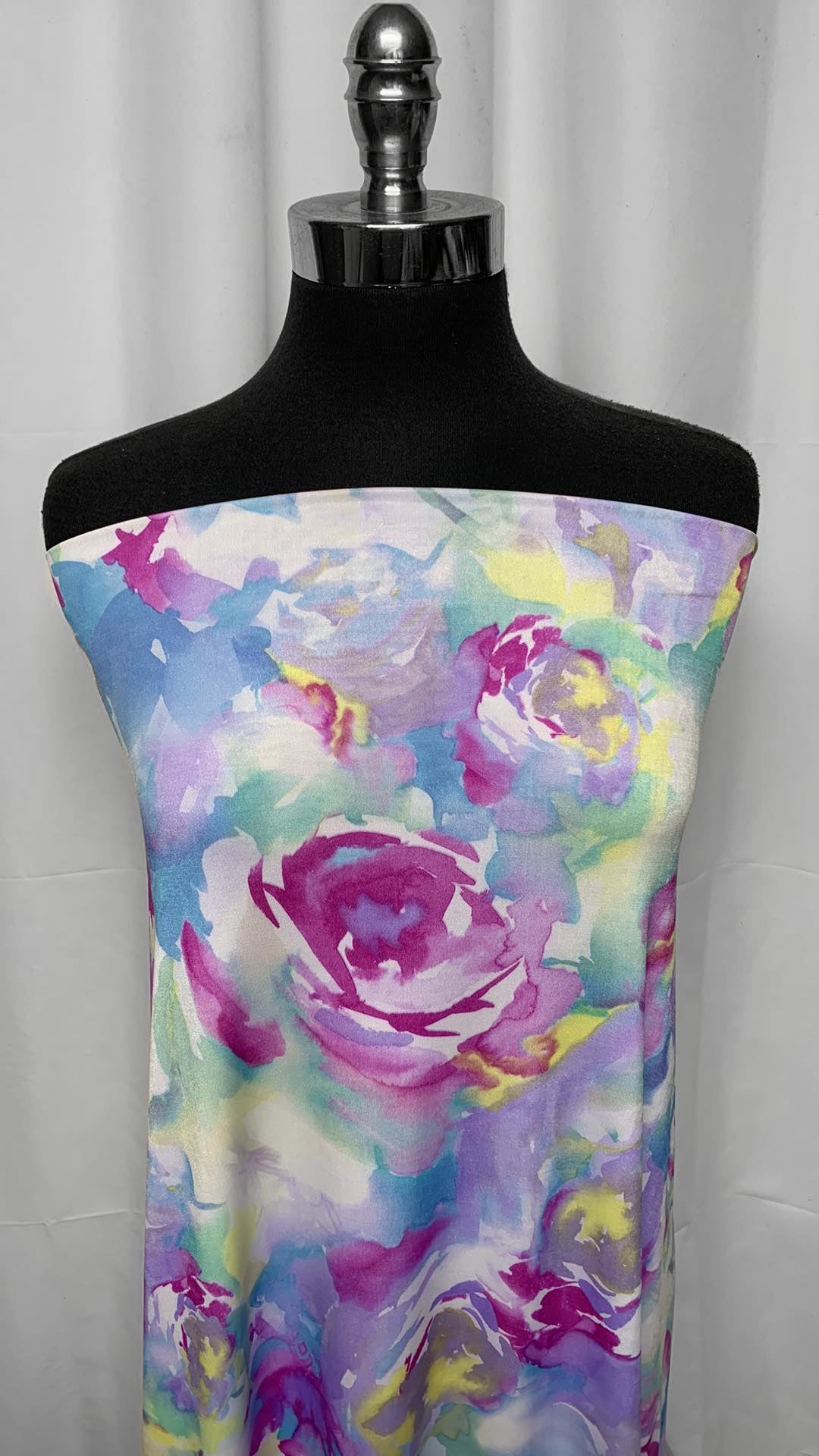 Purple Watercolor Floral - ITY - 3 Yard Cut
