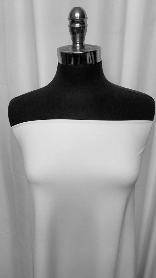 Solid White - Nylon/Elastane Interlock (260gsm) - 2 Yard Cut