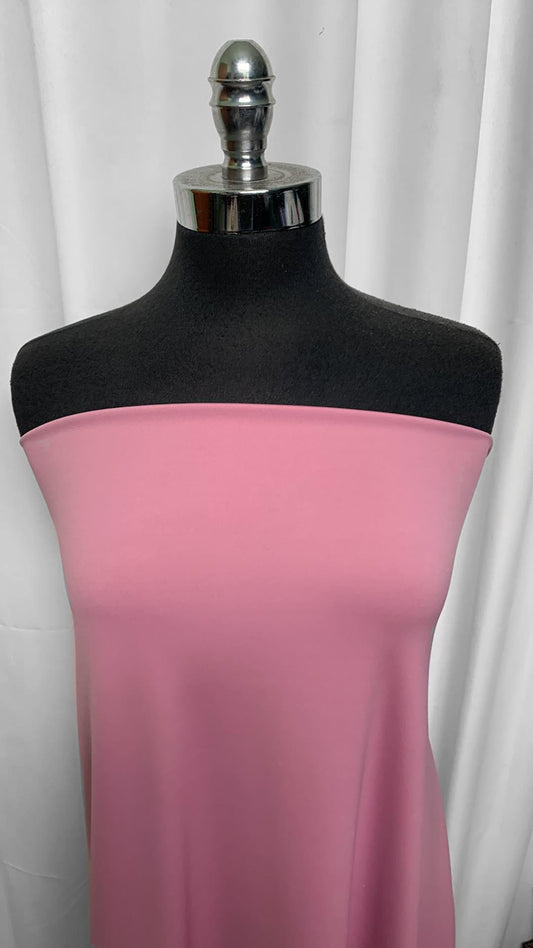 Solid Pink - Nylon/Elastane Interlock (260gsm) - 2 Yard Cut