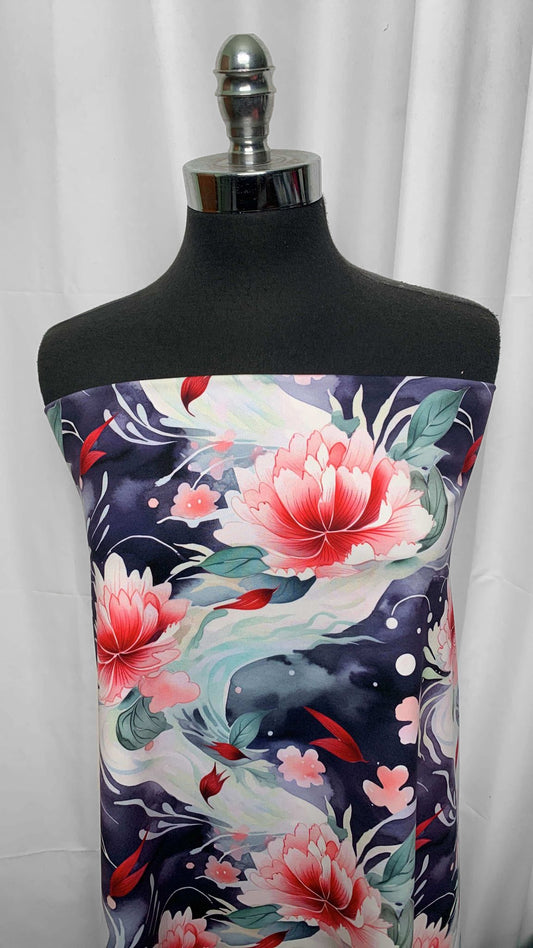 Japanese Floral - Peached Performance - 3 Yard Cut