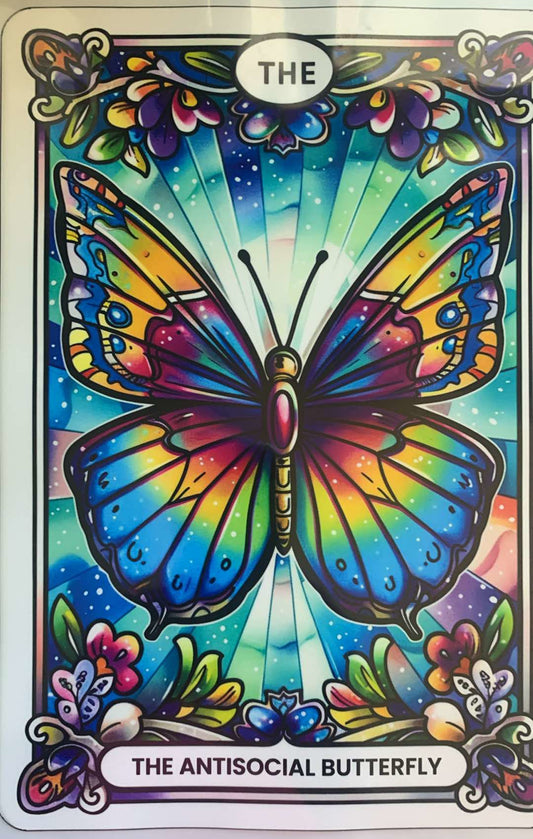 Tarot "Antisocial Butterfly" - Iron On Decal - Sold Individually