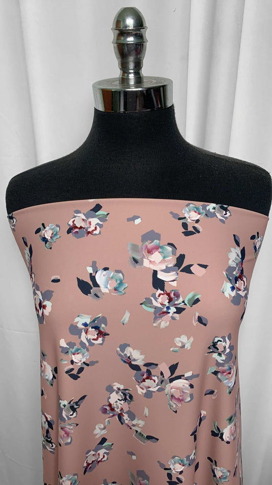 Blush Floral - Yoga Performance - 2 Yard Cut