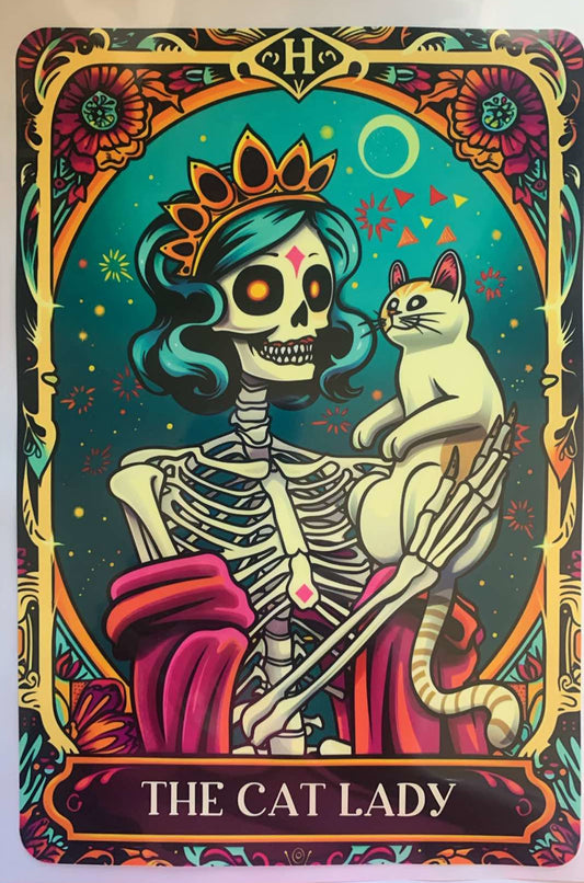 Tarot Cat Lady - Iron On Decal - Sold Individually