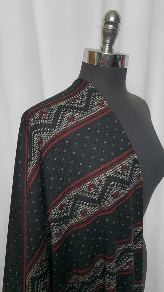 Heart/Chevron Stripe - Brushed Hacci Sweater Knit - 2 Yard Cut
