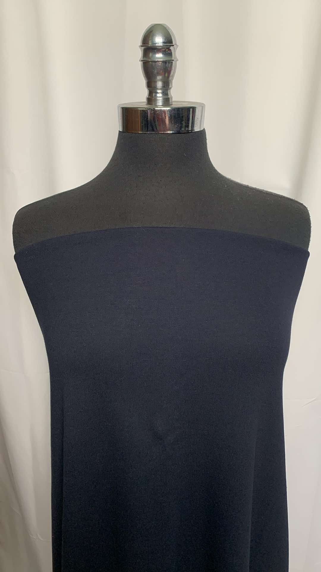Navy - Heavy Cotton/Spandex Rib Knit - 2 Yard Cut