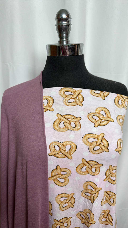 PURPLE MAUVE/PRETZEL BUNDLE : 2YD Pretzel Modal & 2YD Purple Mauve R/S : A28998