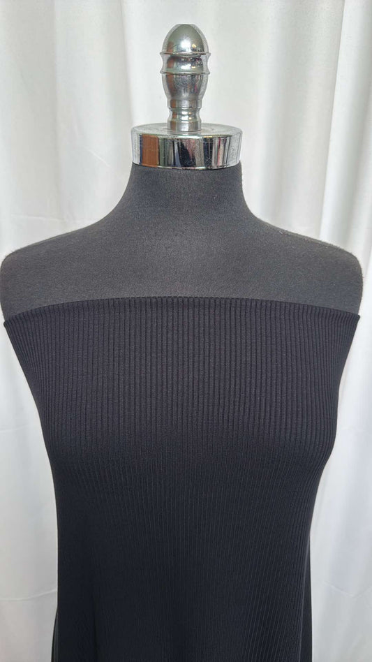 Black - Modal/Spandex Rib Knit - 2 Yard Cut