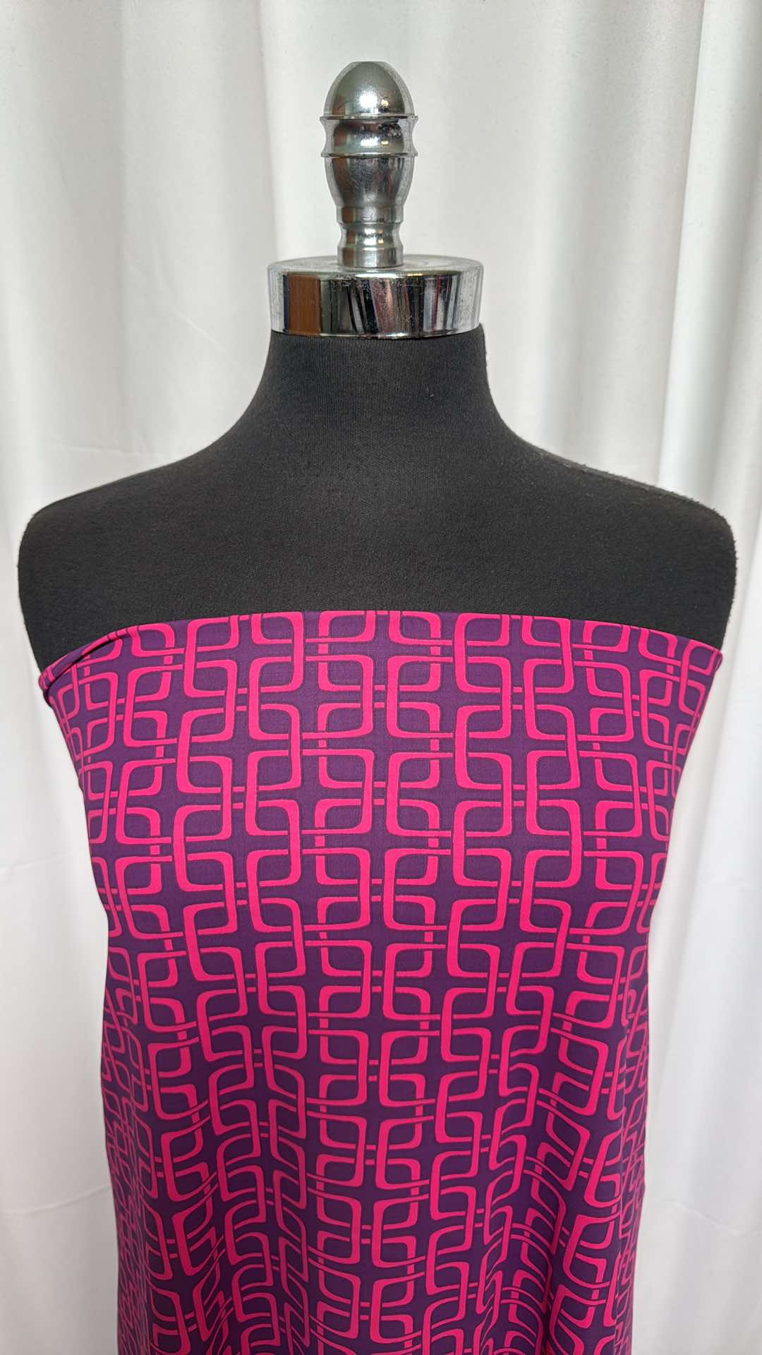 Purple/Pink Geo - Yoga Performance - 2 Yard Cut