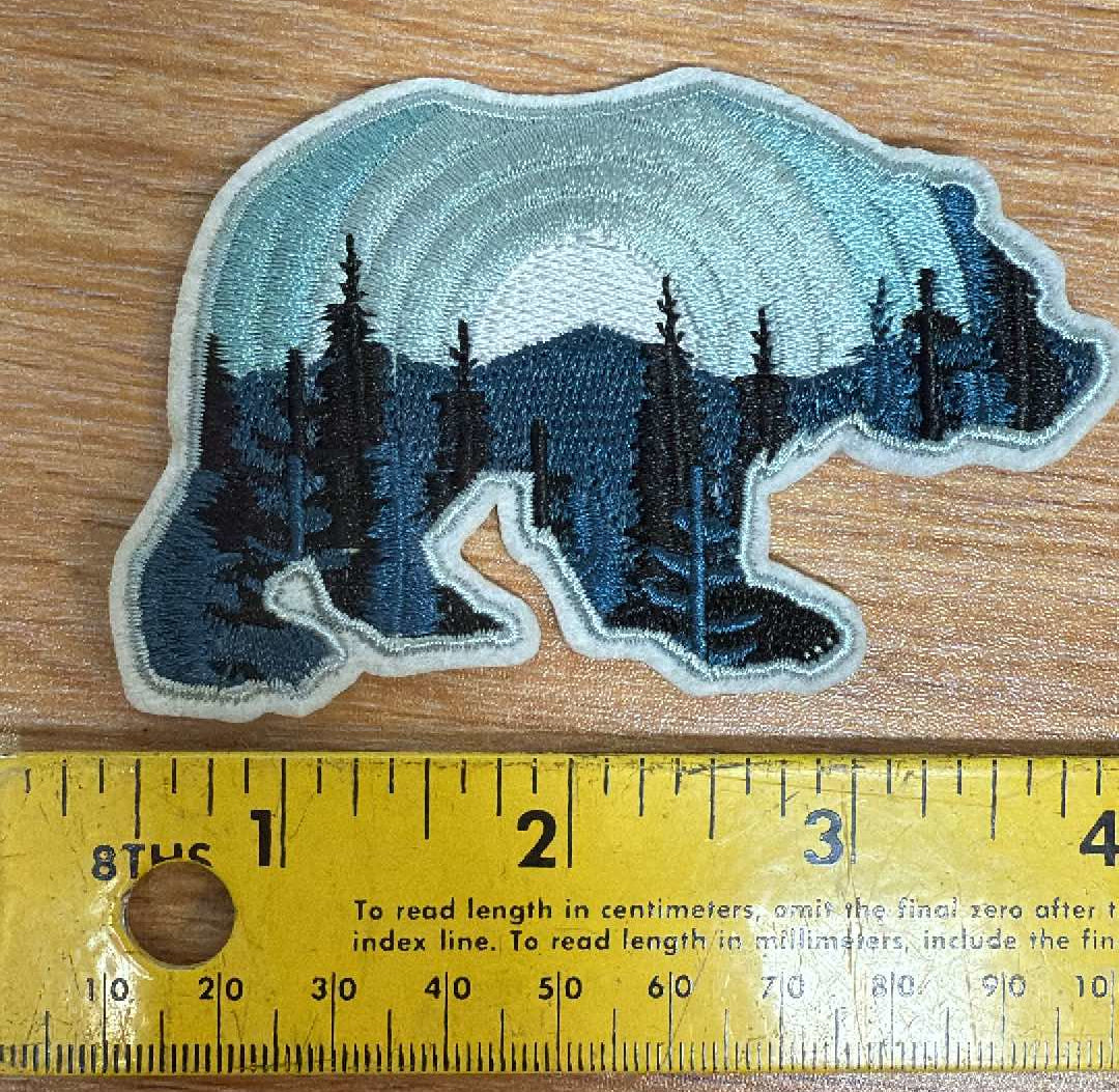 Night Bear - IRON-ON Embroidered Patch - Sold Individually