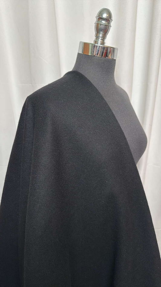 Black - Wool Blend (Coat Weight) - 3 Yard Cut