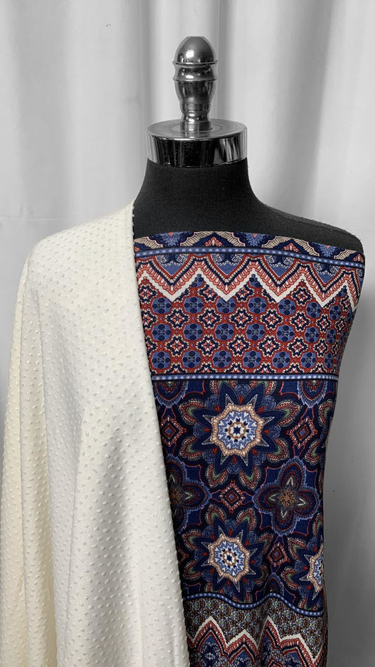 SWISS DOT/BOHO BUNDLE : 2YD Ivory Swiss Dot & 1+YD Boho R/S : A25182