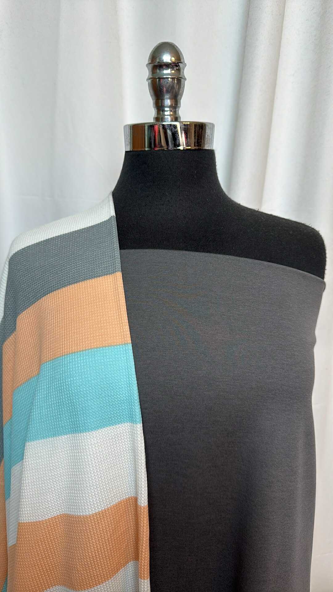 GREY/WIDE STRIPE BUNDLE : 2YD True Grey Peached PF & 2YD Wide Stripe Thermal : A28800
