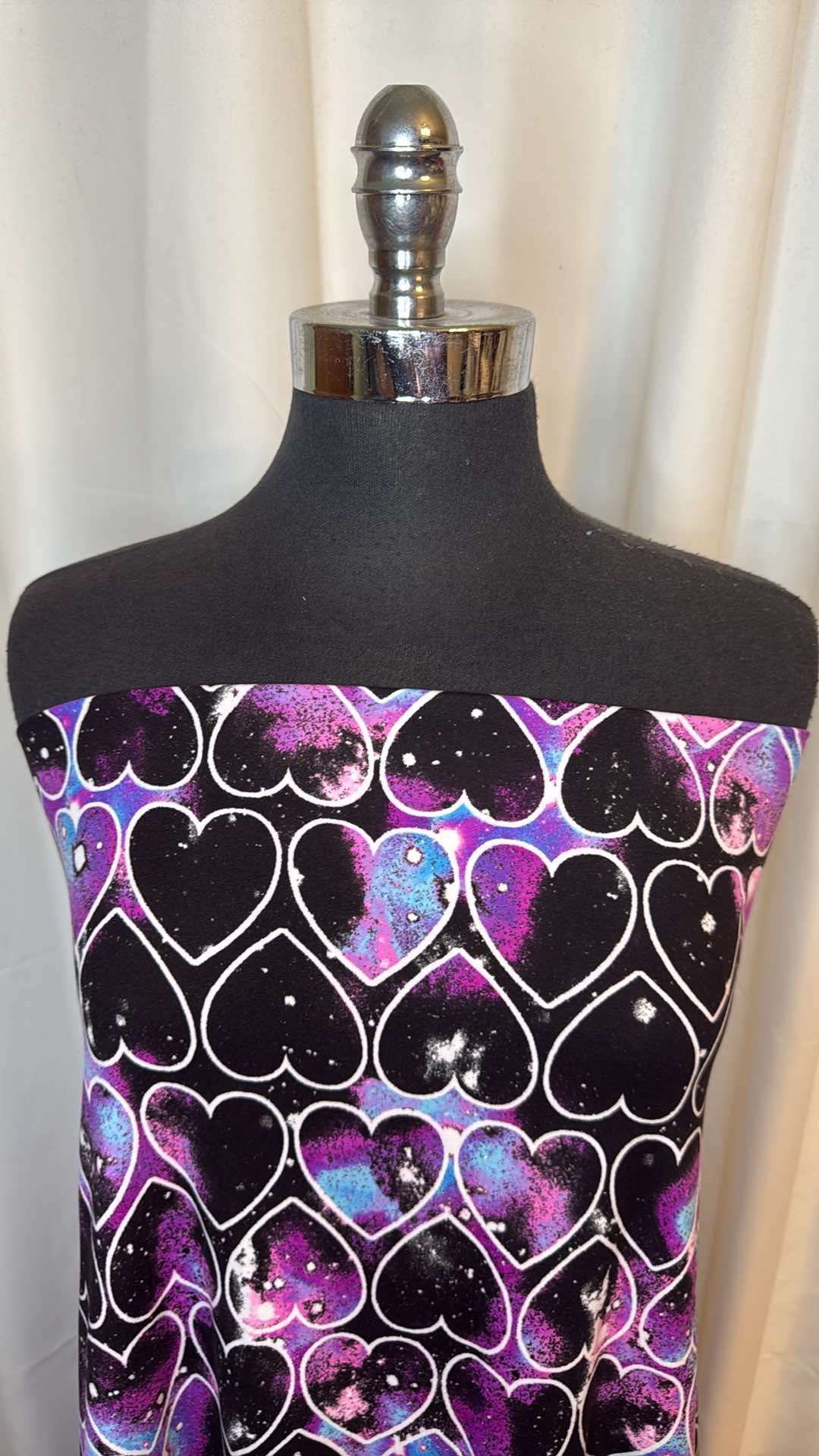 Galactic Hearts - Double Brushed Poly Spandex - 2 Yard Cut