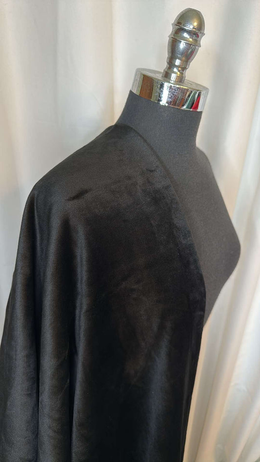 Black - Velvet Plush - 2 Yard Cut