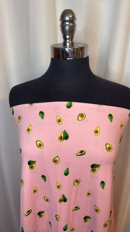 Pink Avocado - Double Brushed Poly Spandex - 2 Yard Cut