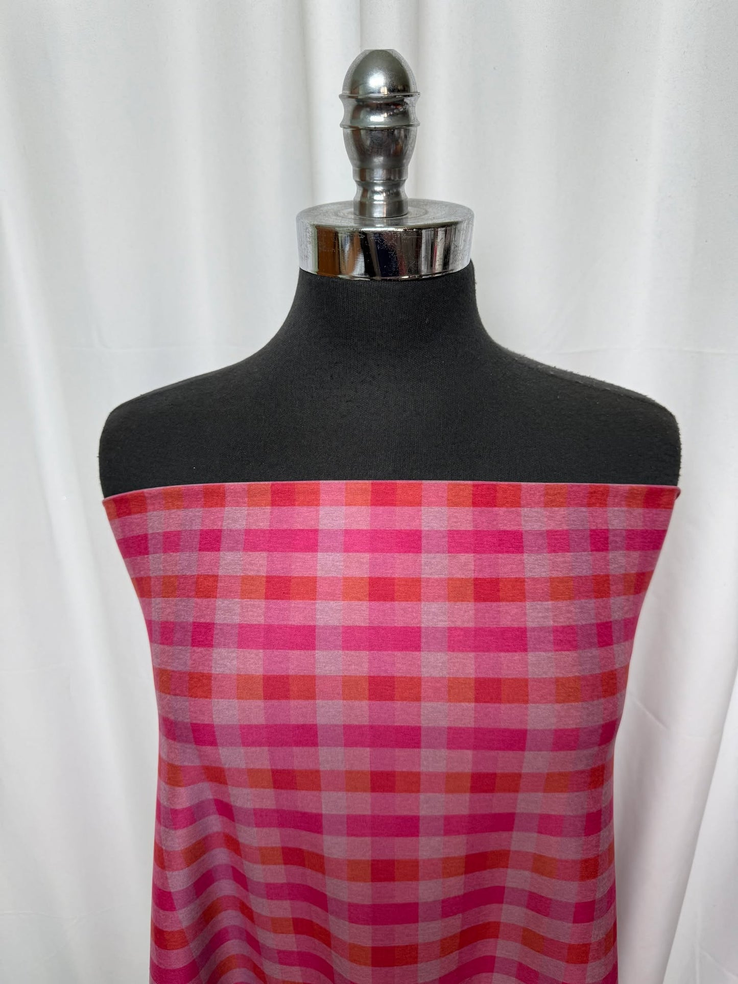 Pink Plaid - Peached Performance - 2 Yard Cut