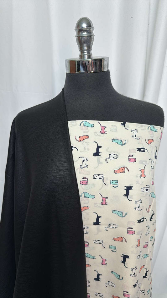 BLACK FOIL/CATS BUNDLE : 2YD Black Foil DK & 2YD Cats PWD : A27176