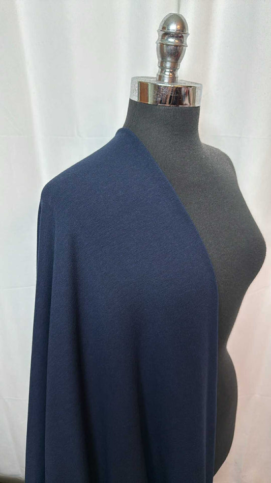 Navy - Bamboo/Cotton/Spandex French Terry - 2 Yard Cut