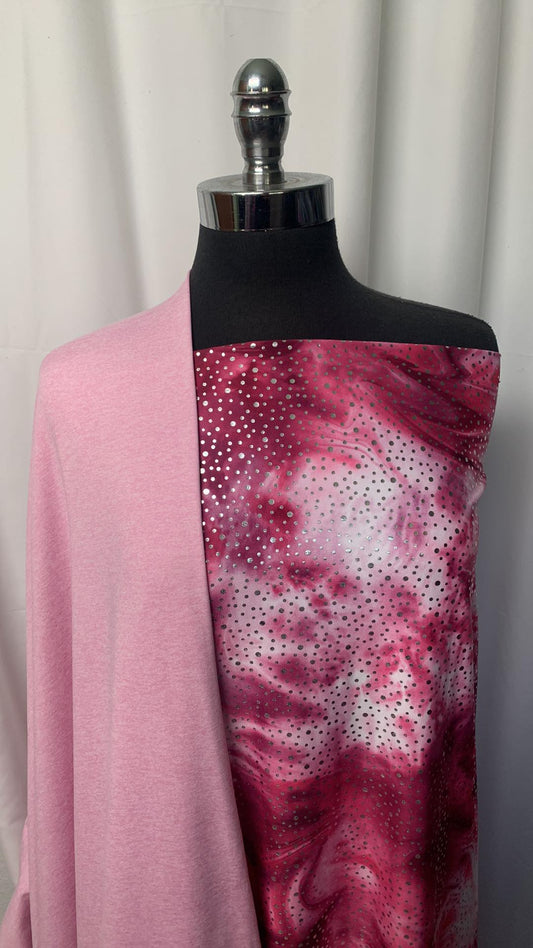 PINK SPACE DYE BUNDLE : 2YD Foil ITY & 2YD Pink Top-Weight Space Dye PF : A1449