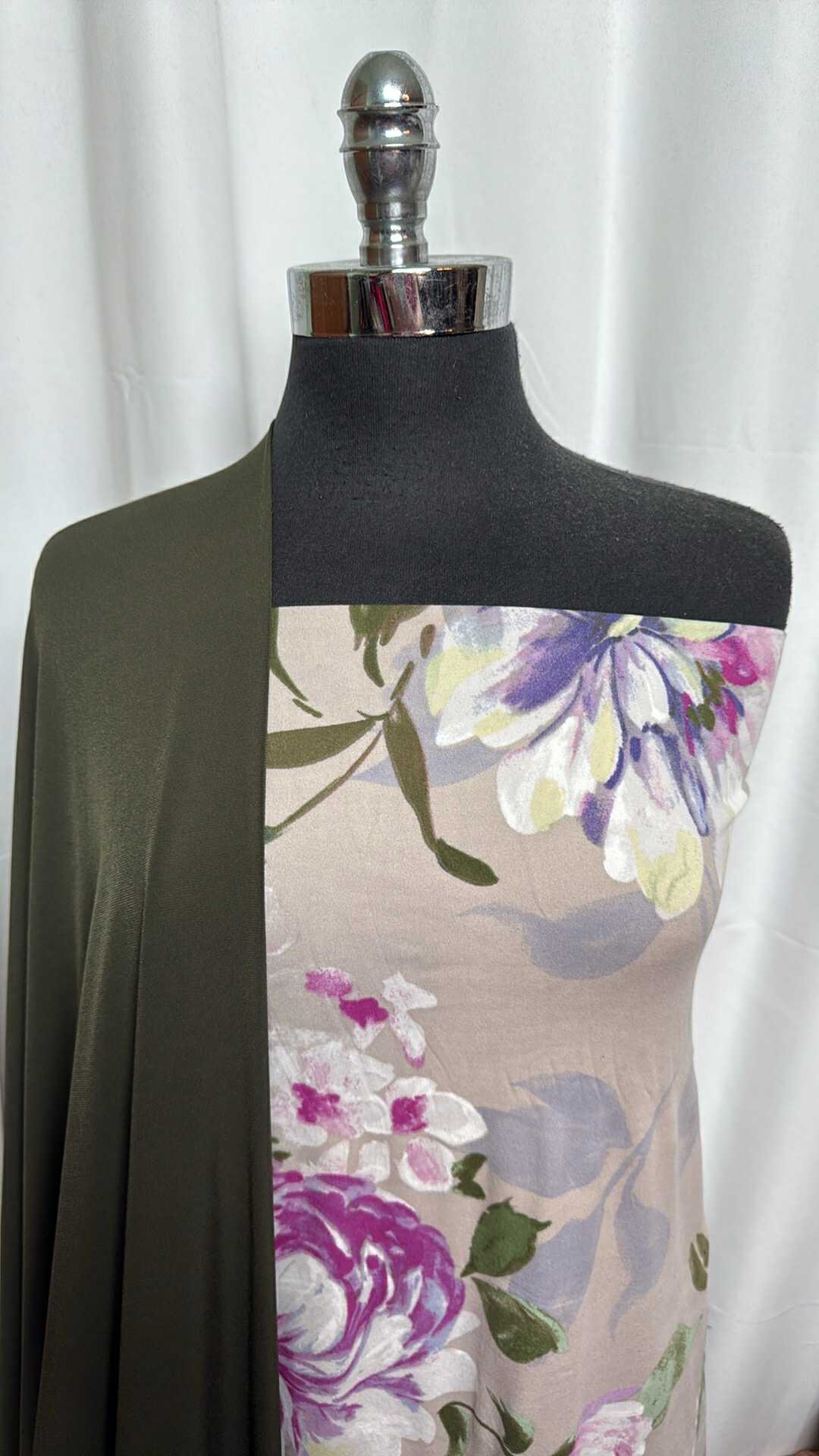 OLIVE/TAUPE FLORAL BUNDLE : 2YD Taupe Floral DBP & 2YD Olive ITY : A28927