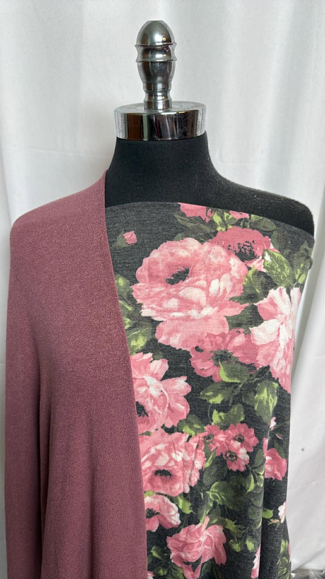MAUVE/FLORAL BUNDLE : 2YD Floral PRS Jersey & 2YD Mauve SK : A30138