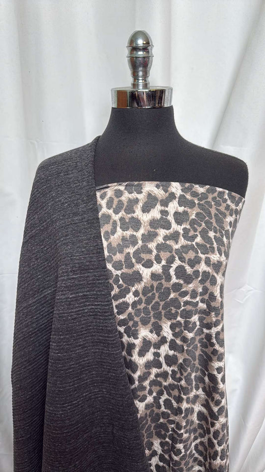 QUILTED/LEOPARD BUNDLE : 2YD Leopard PRS Jersey & 2YD Triblend Quilted : A26040