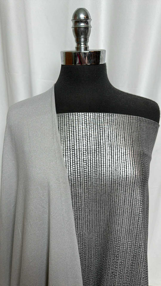 SILVER DOTS BUNDLE : 1.5YD Dots Side-to-Side Ombre PF & 1.5YD Stripe Mid-Weight Peached PF : A29161