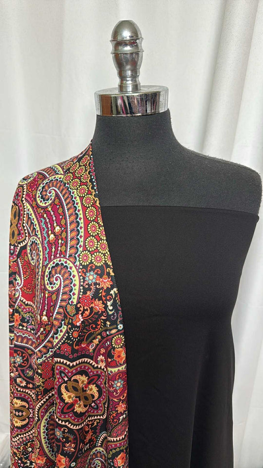 BLACK/PAISLEY BUNDLE : 2YD Black Yoga PF & 2YD Paisley Sport Mesh : A28680