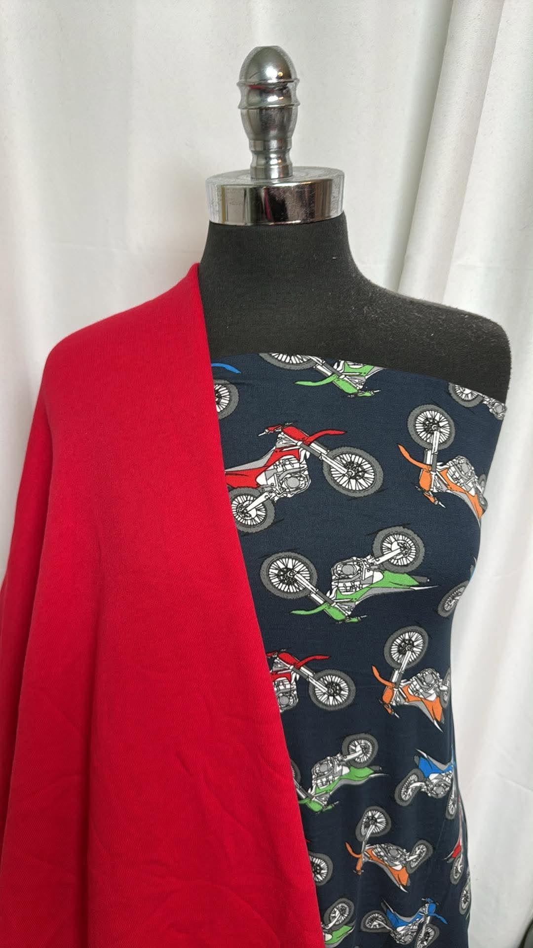 RED/BIKES BUNDLE : 2YD Bikes DBP & 2YD Red Sweatshirt Fleece (72" Wide) : A30642