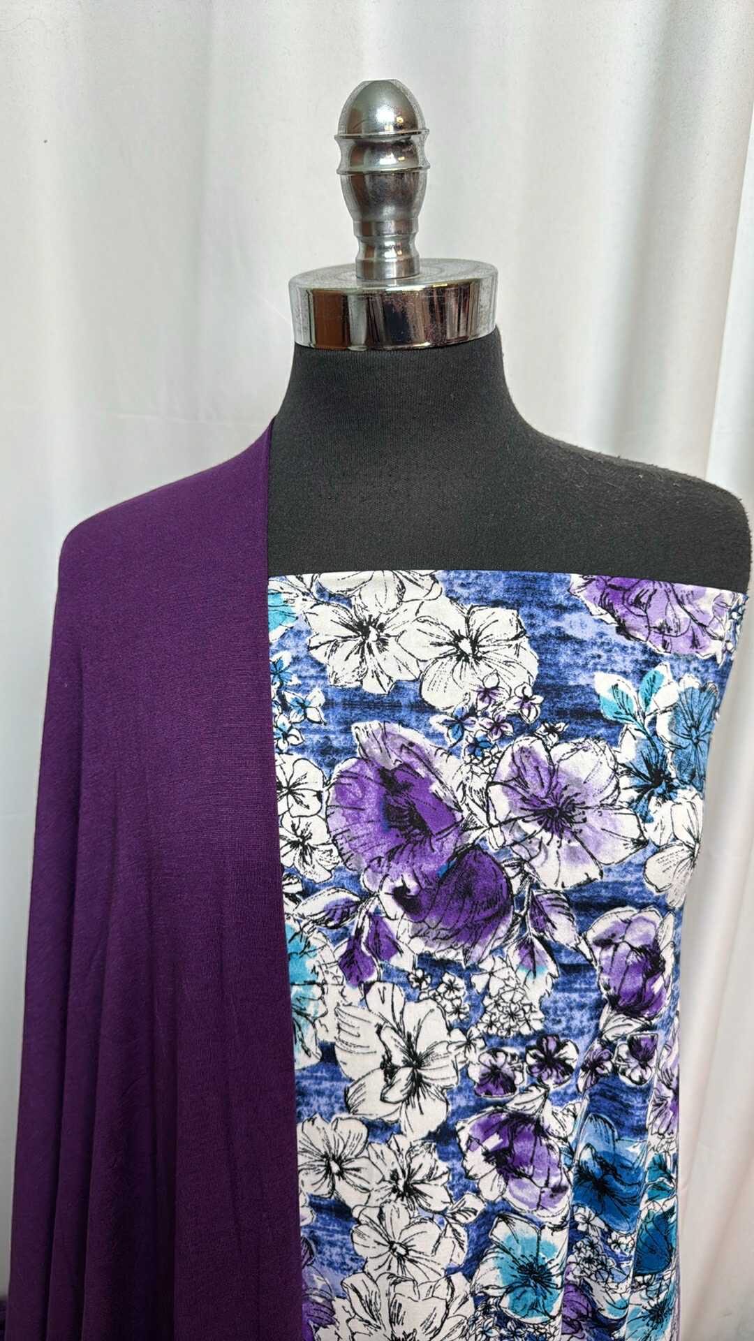 PURPLE/BLUE FLORAL BUNDLE : 2YD Purple R/S & 2YD Blue/Purple Floral PRS : A27993