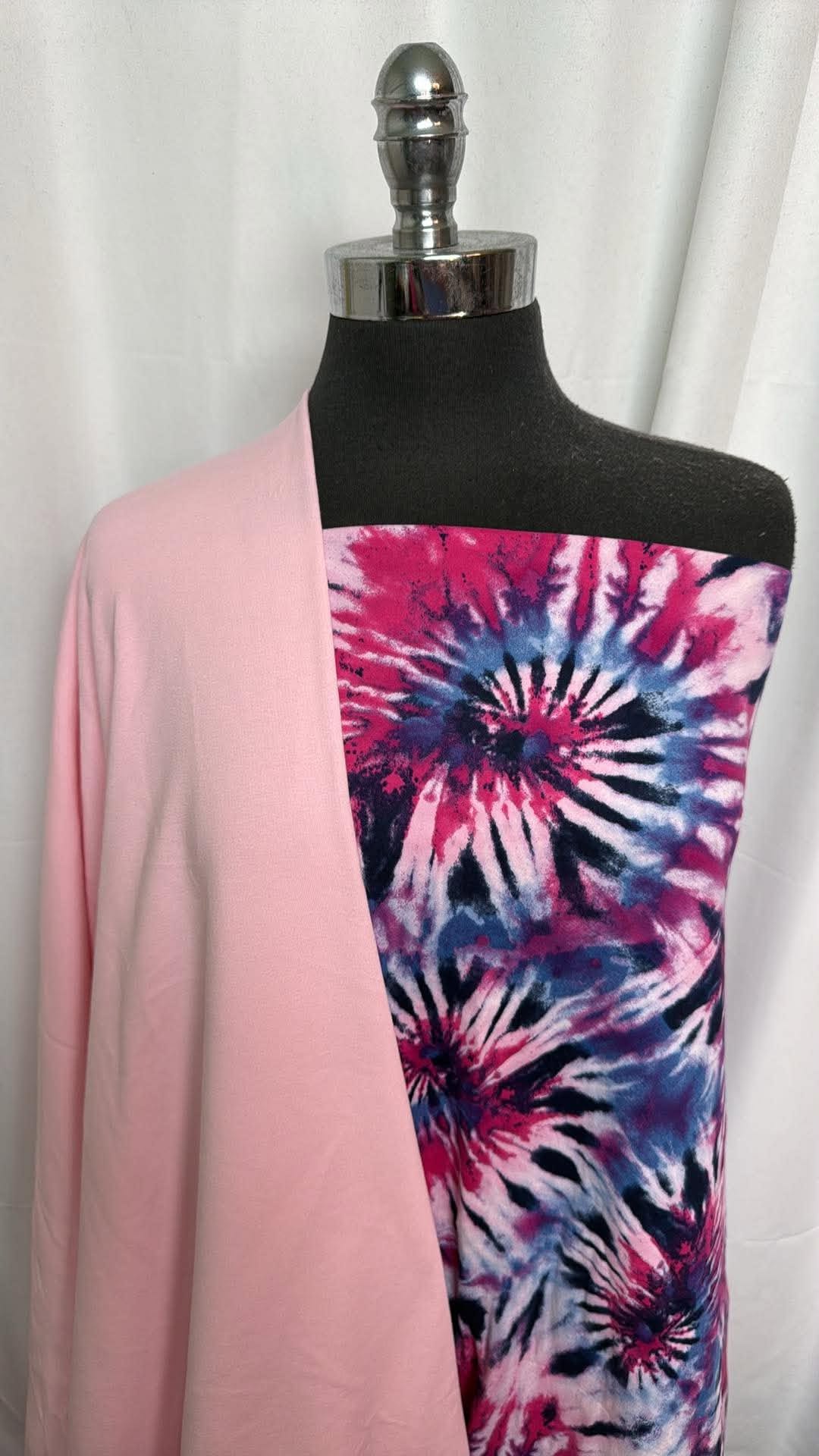 PINK/TIE DYE BUNDLE : 2YD Tie Dye DBP & 2YD Pink C/S FT : A30594