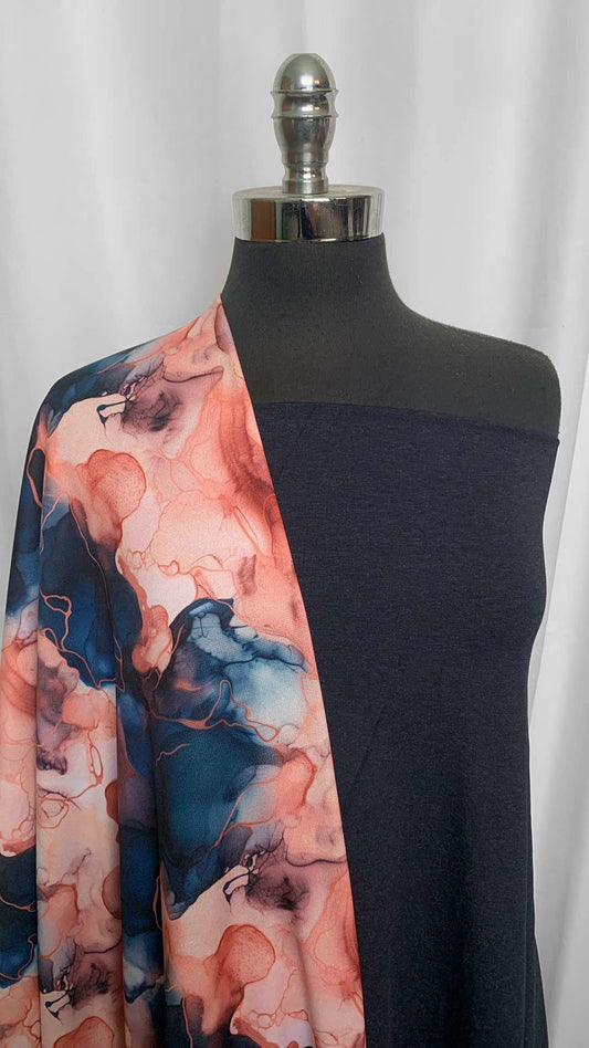 NAVY/ROSE GOLD ACID INK BUNDLE : 2YD Navy/Rose Gold Acid Ink Sport Fleece & 2YD Navy C/P/S : A26028