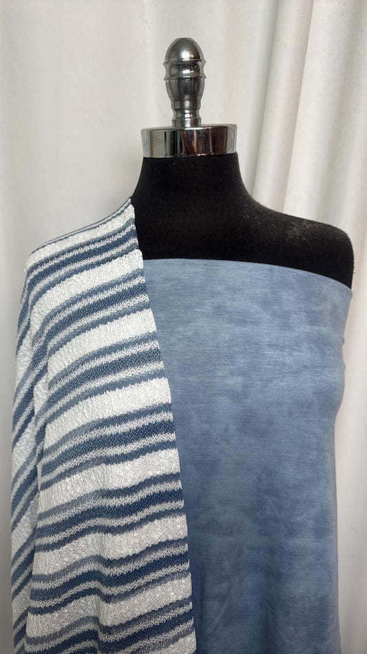 BLUE TIE DYE/STRIPE BUNDLE : 2YD Blue Tie Dye PRS FT & 2.5YD Stripe Light-Weight SK : A30846