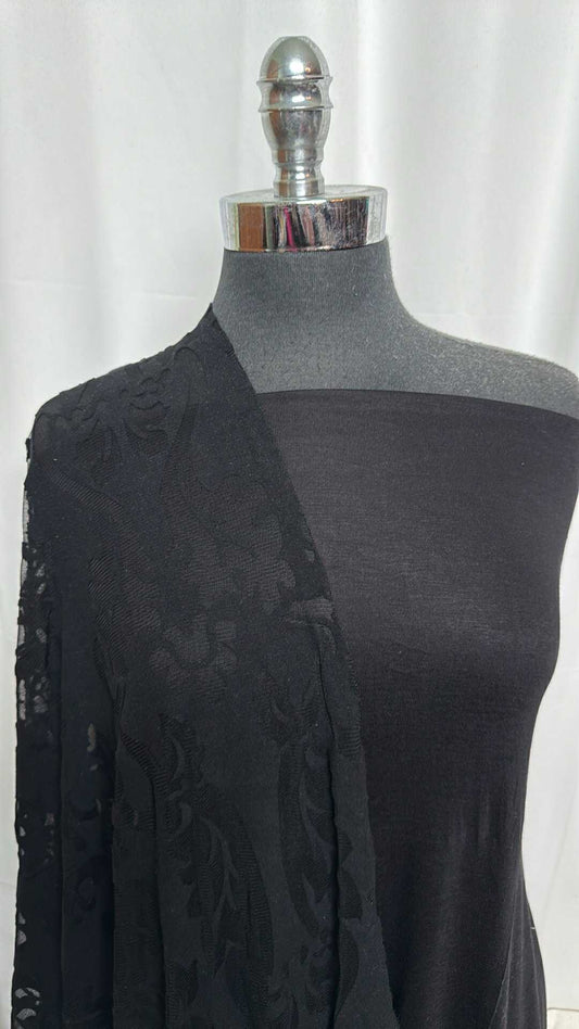 BLACK BURNOUT MESH BUNDLE : 2YD Black R/S & 3YD Black Flock Burnout Mesh : A29149