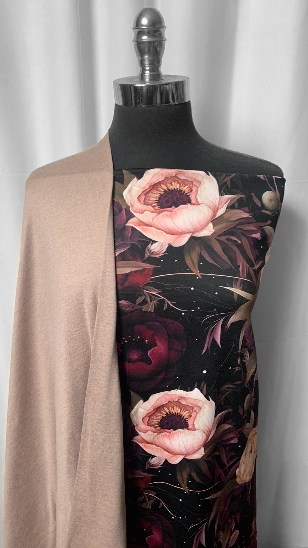 TAUPE/FLORAL BUNDLE : 57" Dark Floral PF & 64" Taupe Featherweight PF : A2376