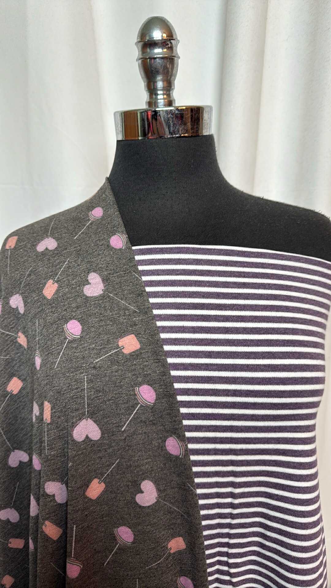 LOLLIPOP/STRIPE BUNDLE : 2YD Stripe Organic C/S Interlock & 2YD Lollipop PRS FT : A28806