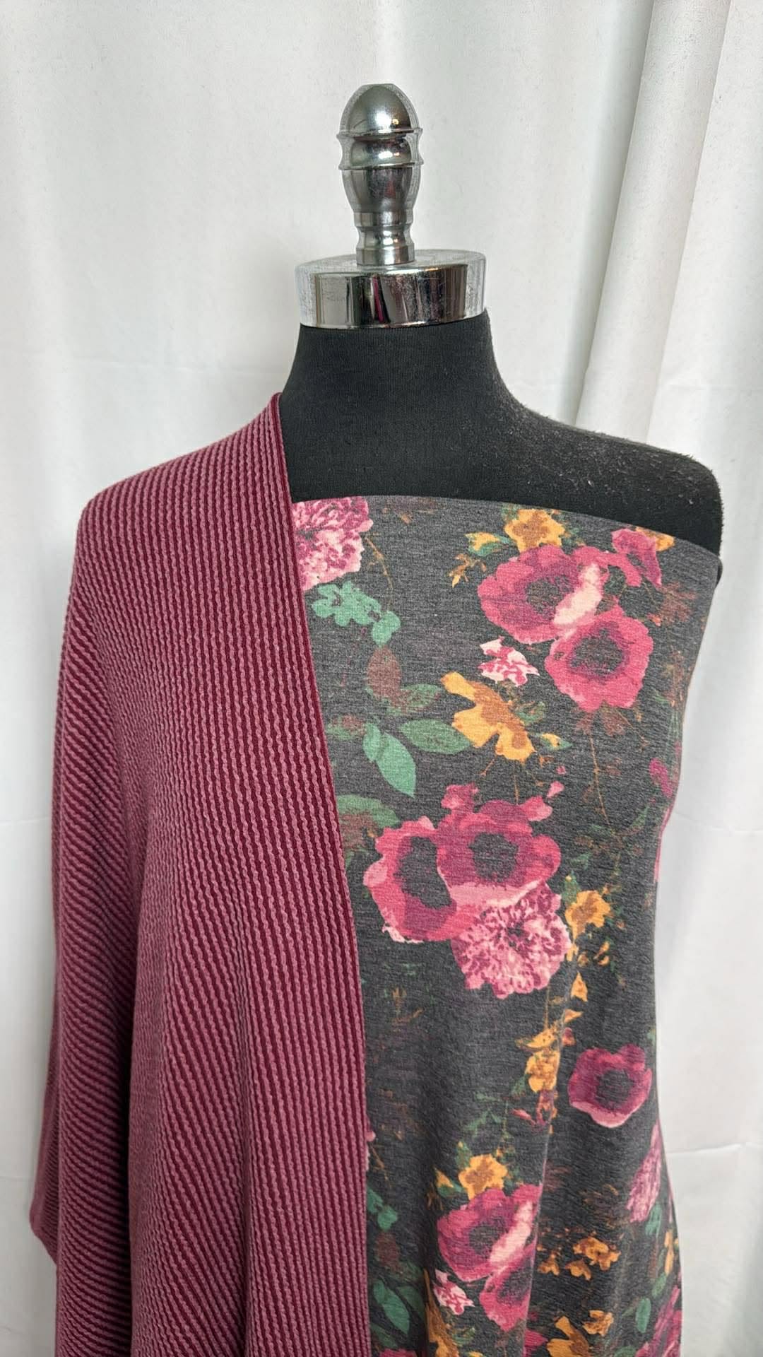 URBAN RIB/MUTED FLORAL BUNDLE : 2YD Muted Floral PRS Jersey & 1.5YD Urban Rib : A30516