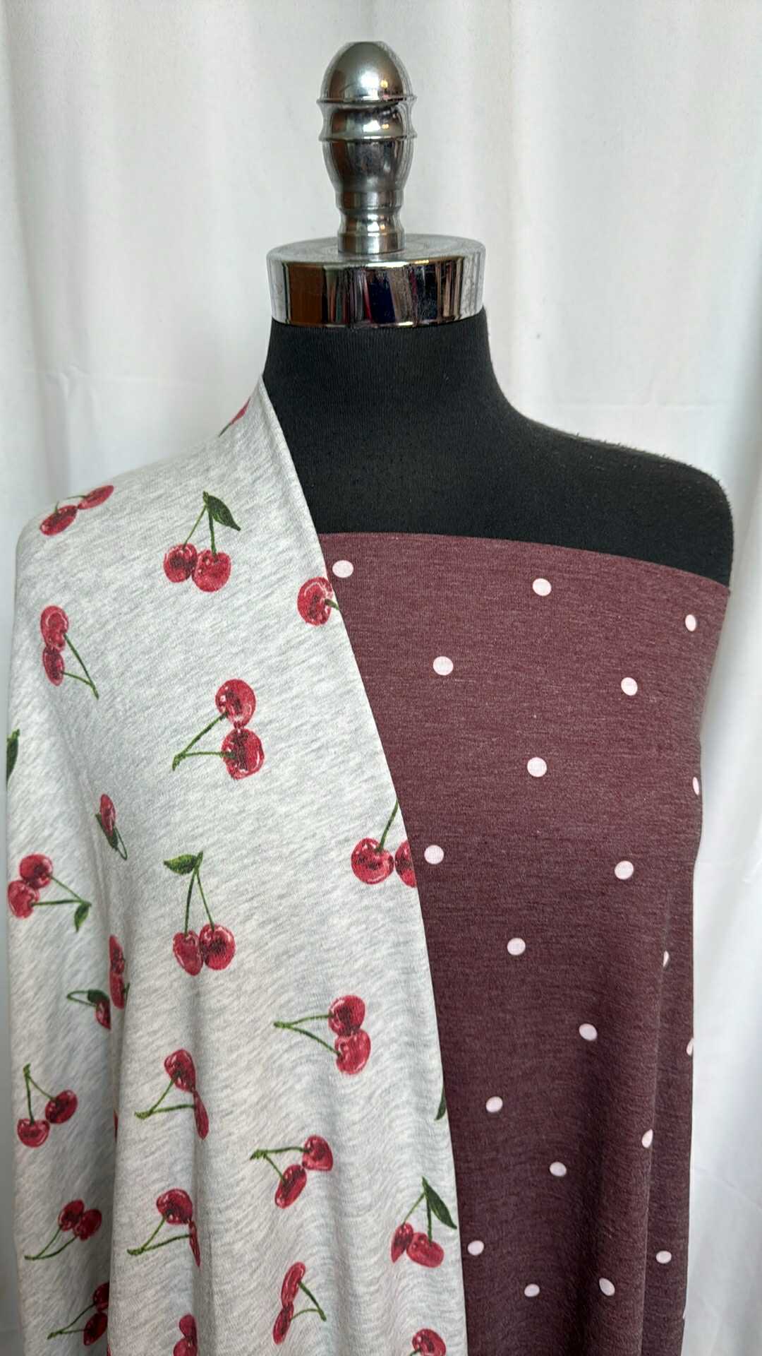 CHERRIES/DOT BUNDLE : 1+YD Cherries PRS FT & 2YD Dots PRS Jersey : A28536