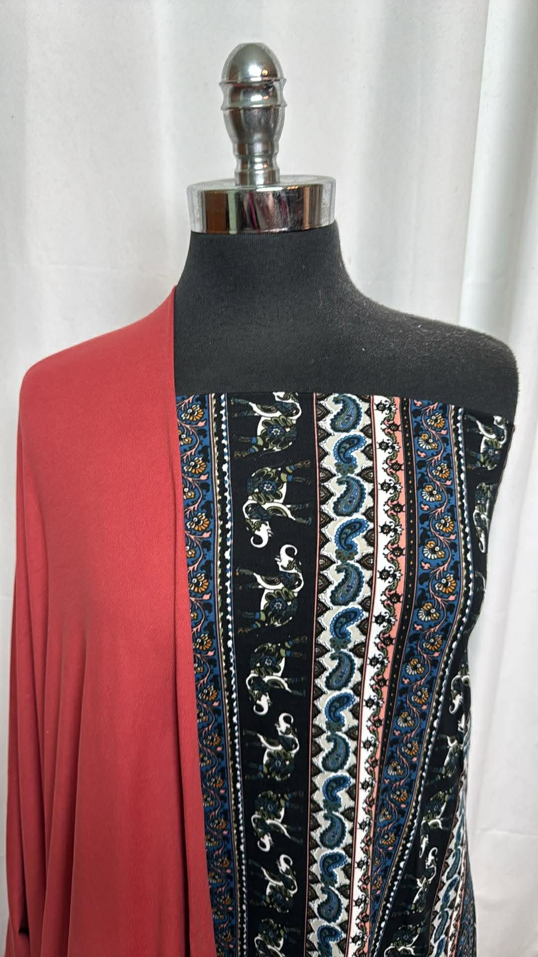 MARSALA/BOHO ELEPHANT BUNDLE : 2YD Boho Elephant Stripe DBP & 2YD Marsala DBP : A30096