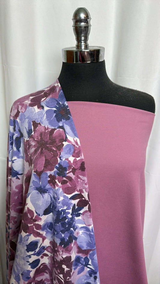 PINK/FLORAL BUNDLE : 2YD Floral PRS FT & 2YD Solid Peached PF : A29452