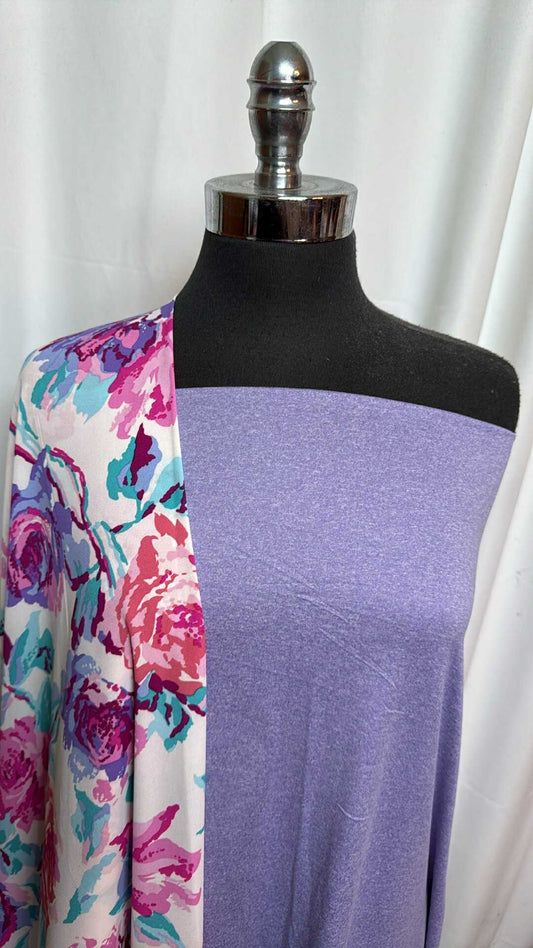 LAVENDER/FLORAL BUNDLE : 1.5YD Lavender 2-Tone DBP & 2YD Floral PWD : A27559