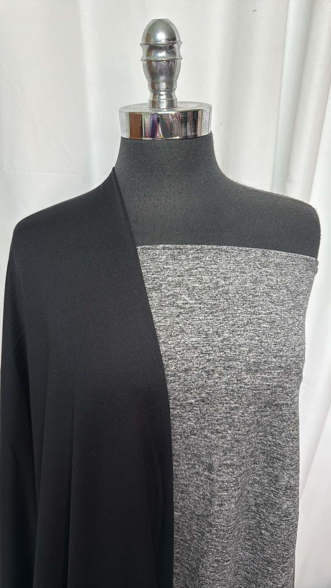 BLACK/WHITE BUNDLE : 1YD Black/White Mid-Weight PF & 2YD Black Brushed-Back PF : A27205