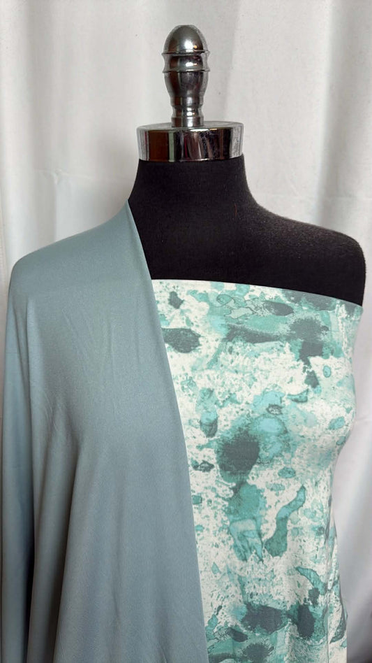 TEAL TIE DYE BUNDLE : 2YD Tie Dye DBP & 2YD P/S Jersey : A29885