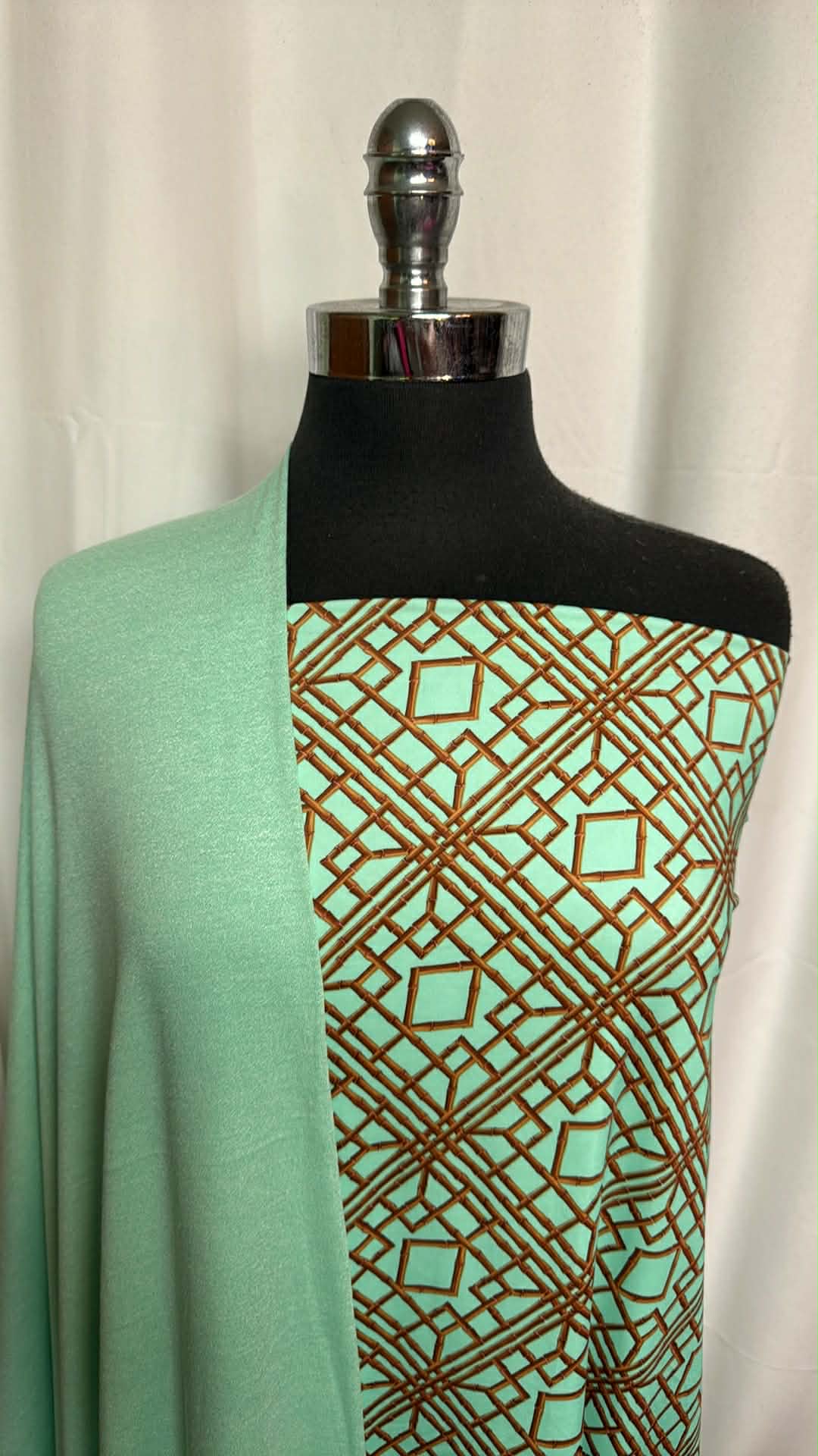 GREEN BAMBOO TRELLIS BUNDLE : 2YD Green Bamboo N/S Swim & 2YD Green PRS Jersey : A29545