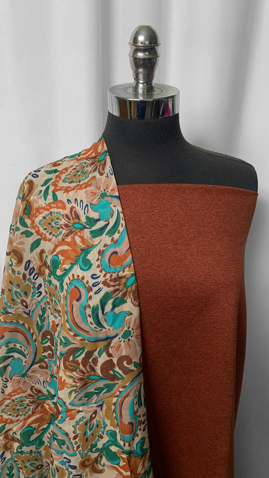 RETRO PAISLEY BUNDLE : 2YD Paisley Poly/Cotton Woven & 2YD Peached PF : A2285